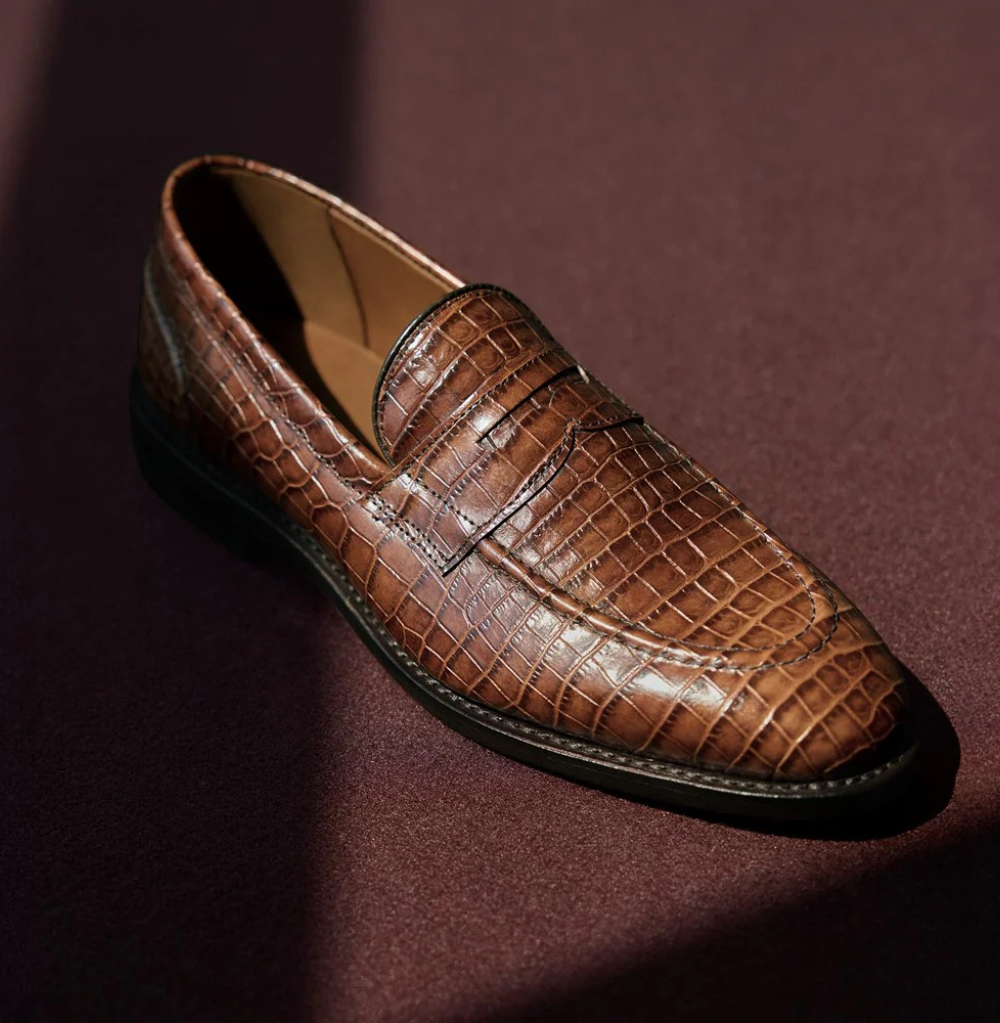 Allen Edmonds Randolph 2.0 Chili Embossed Croco Leather Penny Loafer