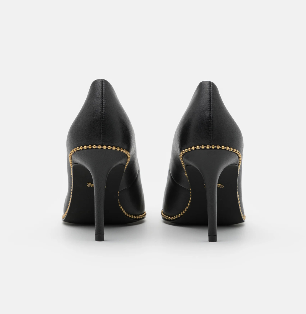 Coach Waverly Beadchain Pump Studded Pointed Heels