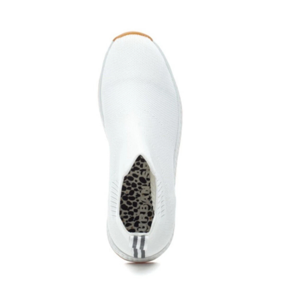 J/Slides Teddy White Knit Slip on Sneaker