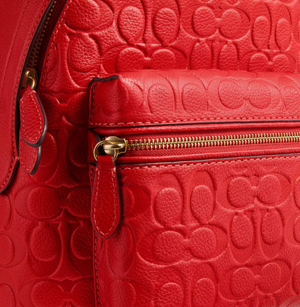 Coach Charter Backpack 24 In Signature Leather Red