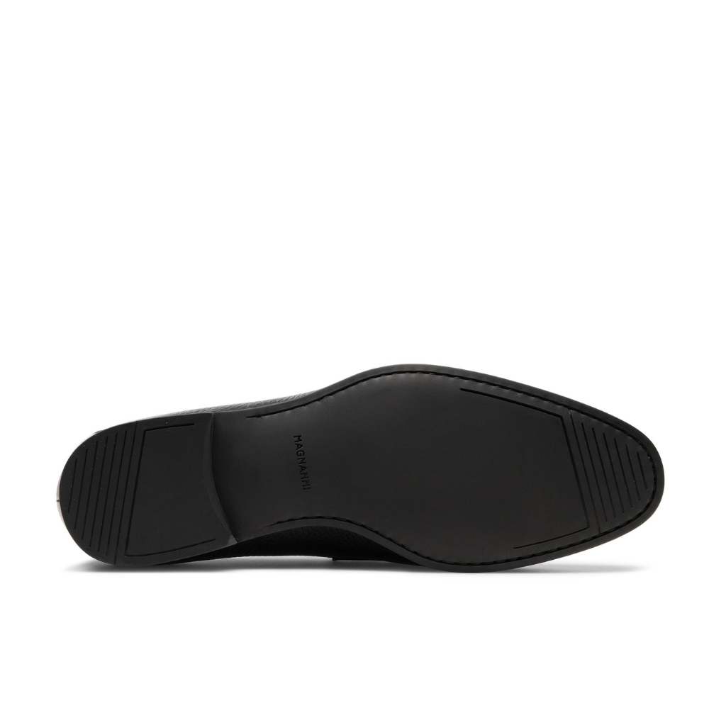 Magnanni Diezma II Men's Tumbled Black Leather Penny Loafers
