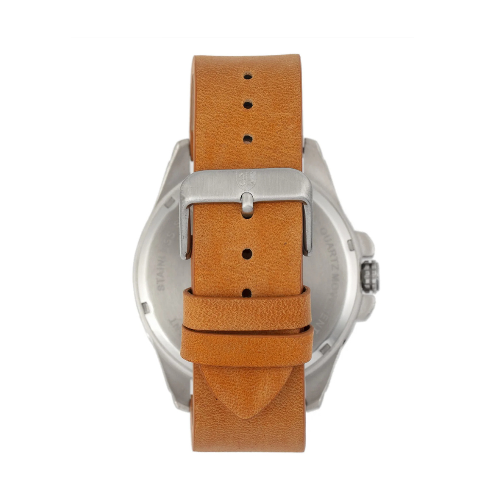 Three Leagues Artillery Leather-Band Watch with Date