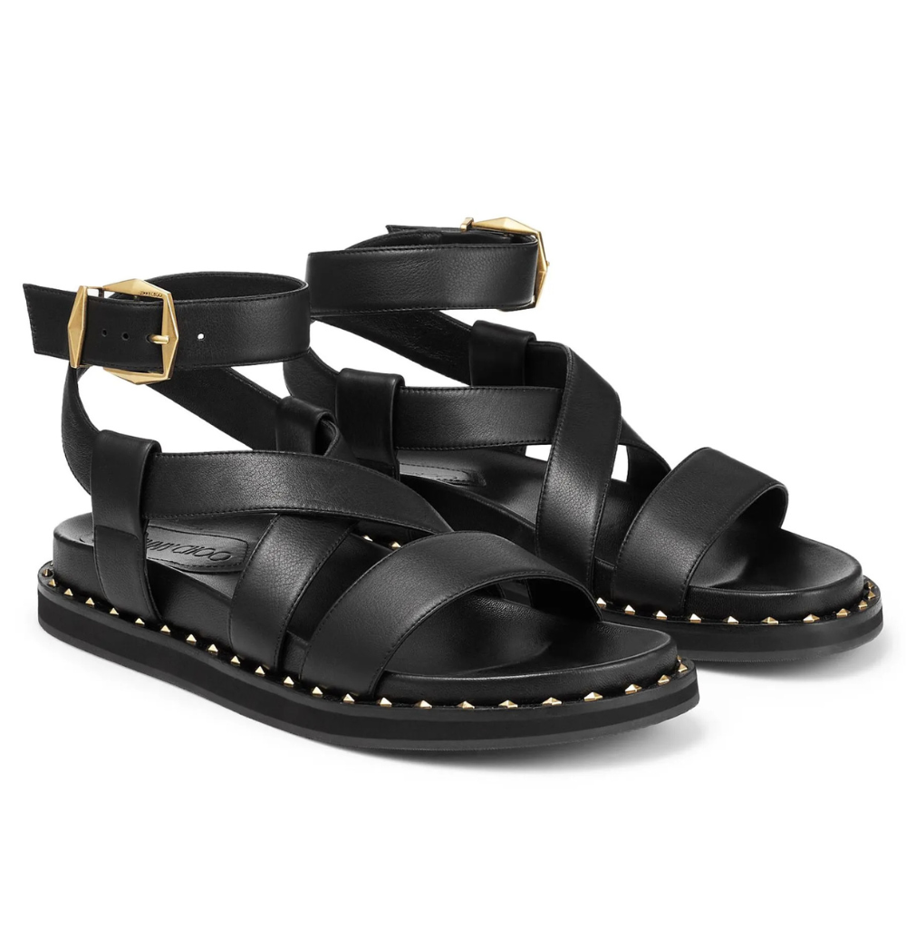 Jimmy Choo Blaise Leather Sandals Black