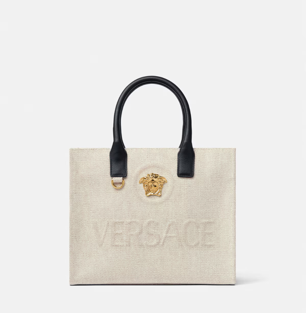 Versace La Medusa Small Canvas Tote Bag