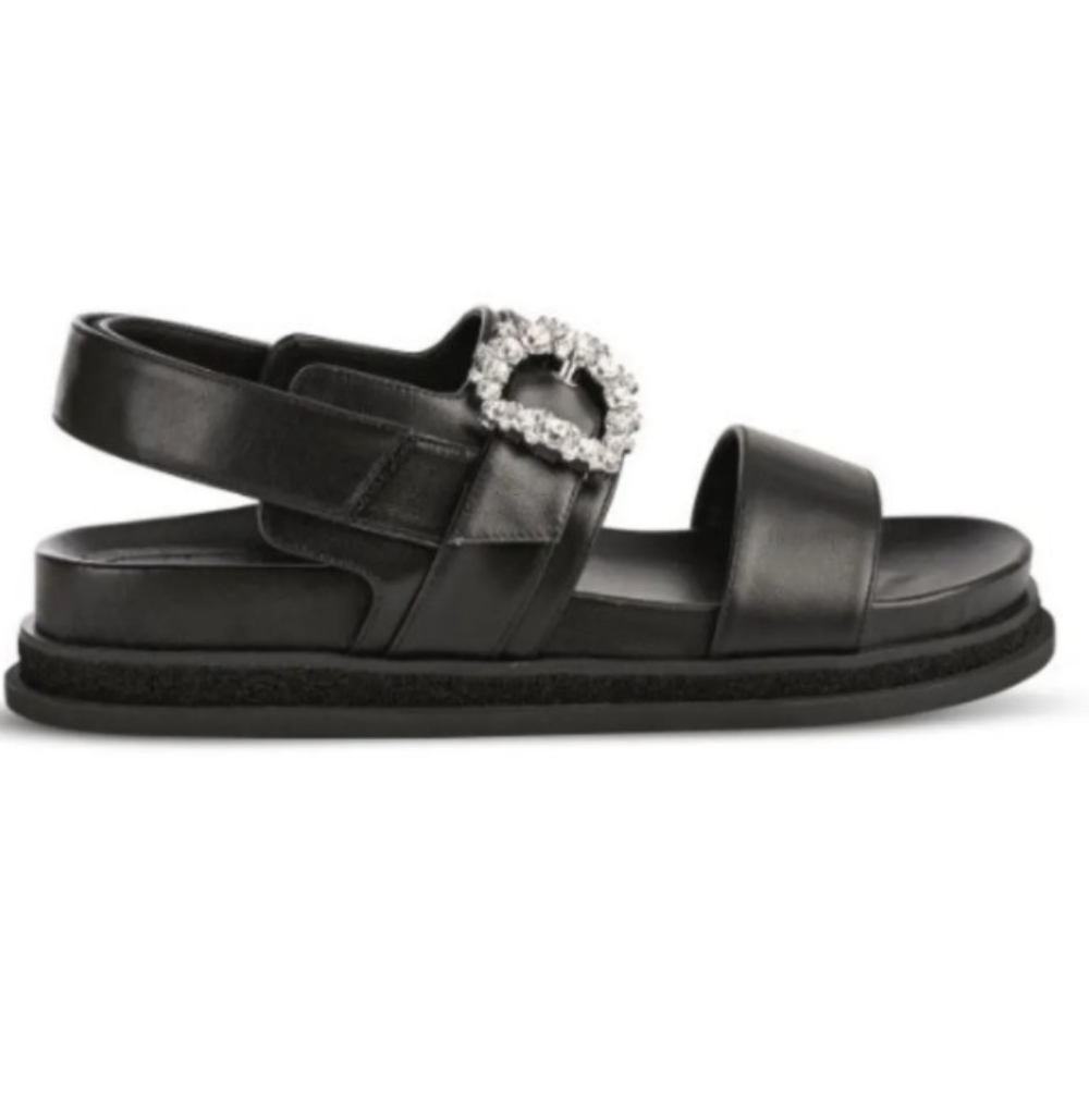 Jimmy Choo Cheri Lug Crystal Sandals Black