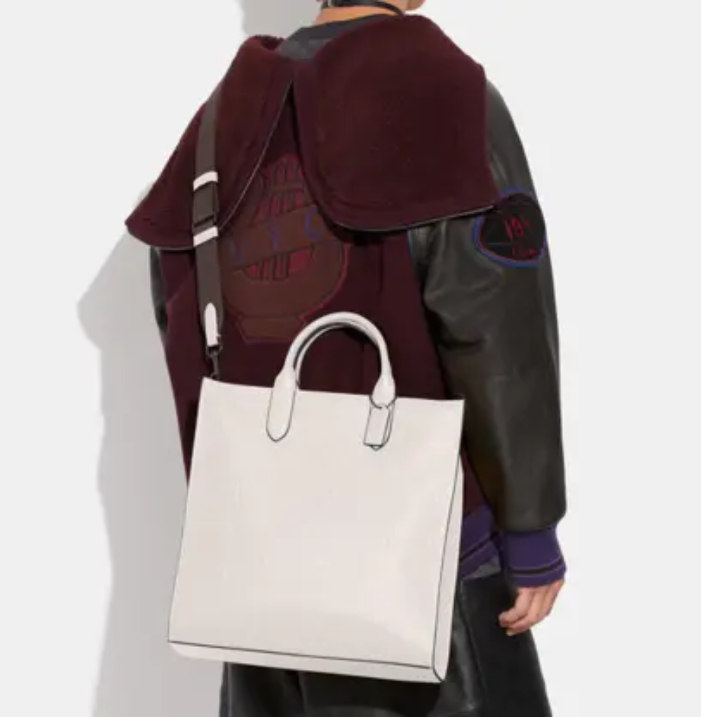 Coach Gotham Tall Tote In Signature Leather - Chalk