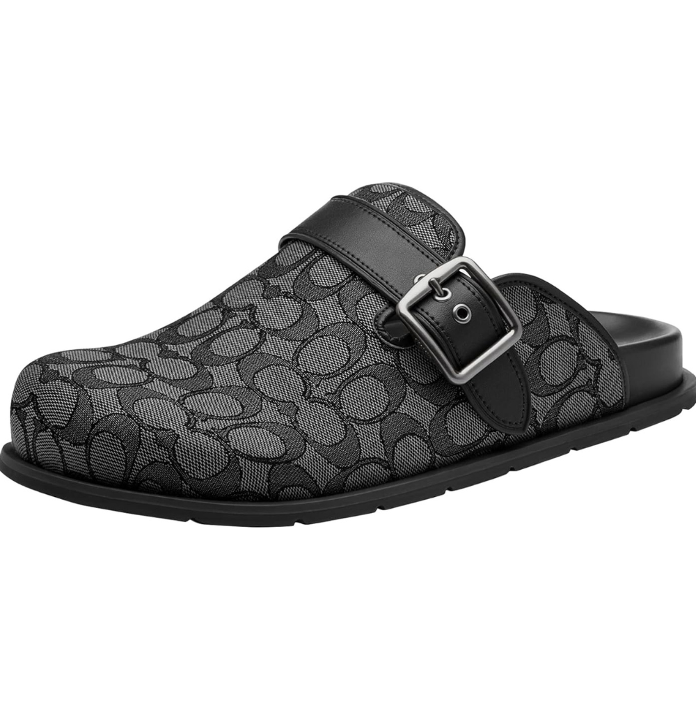 Coach Buckle Clog In Signature Jacquard