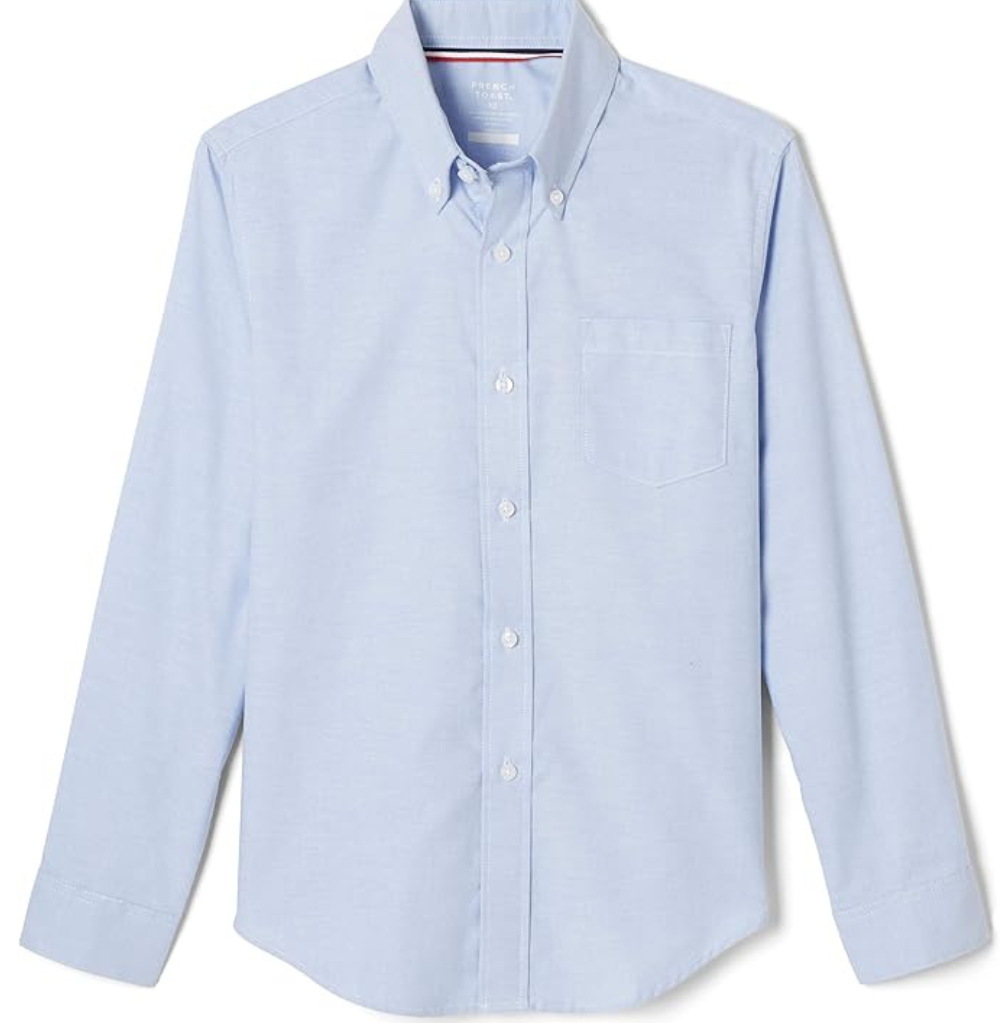 French Toast Men LS Oxford Shirt Light Blue