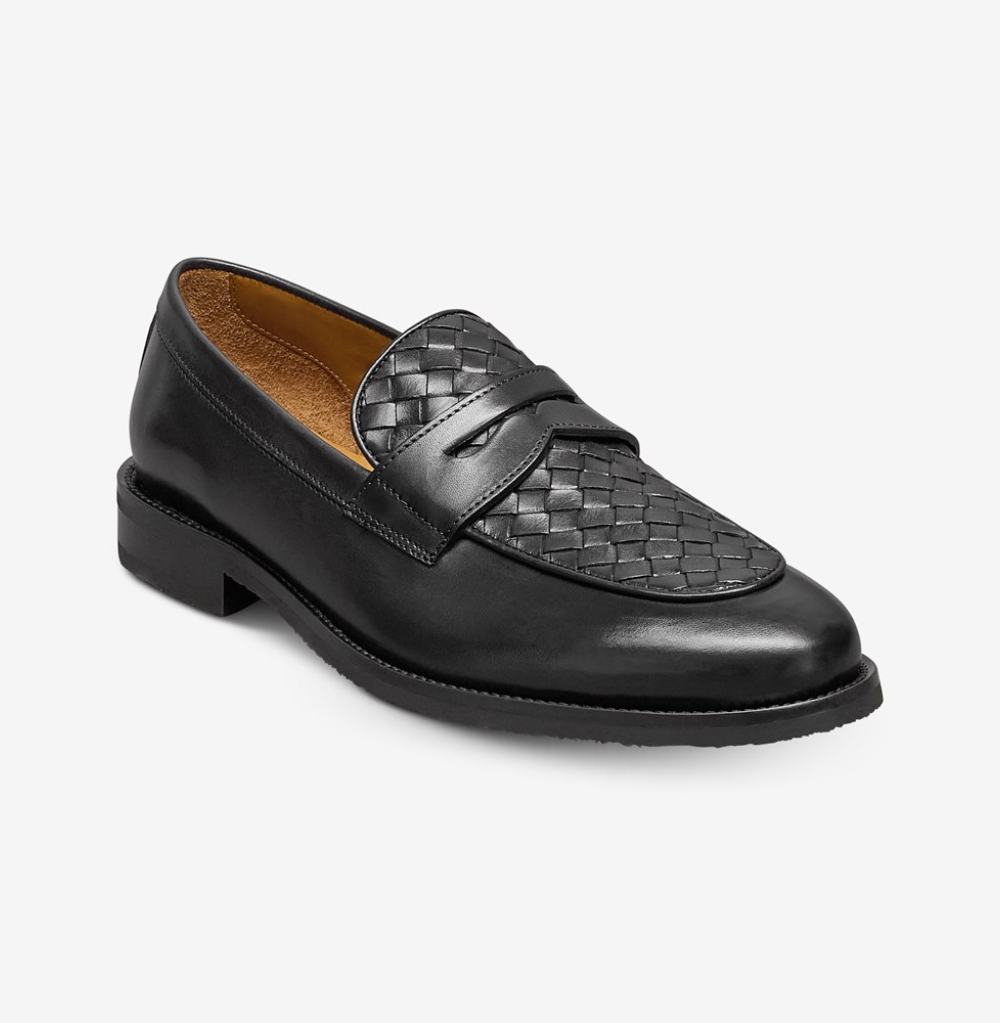 Allen Edmonds Como Woven Penny Black Leather Loafer