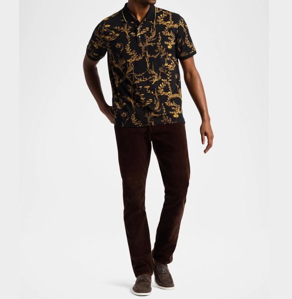 Robert Graham Vakos Floral Cotton Polo Shirt