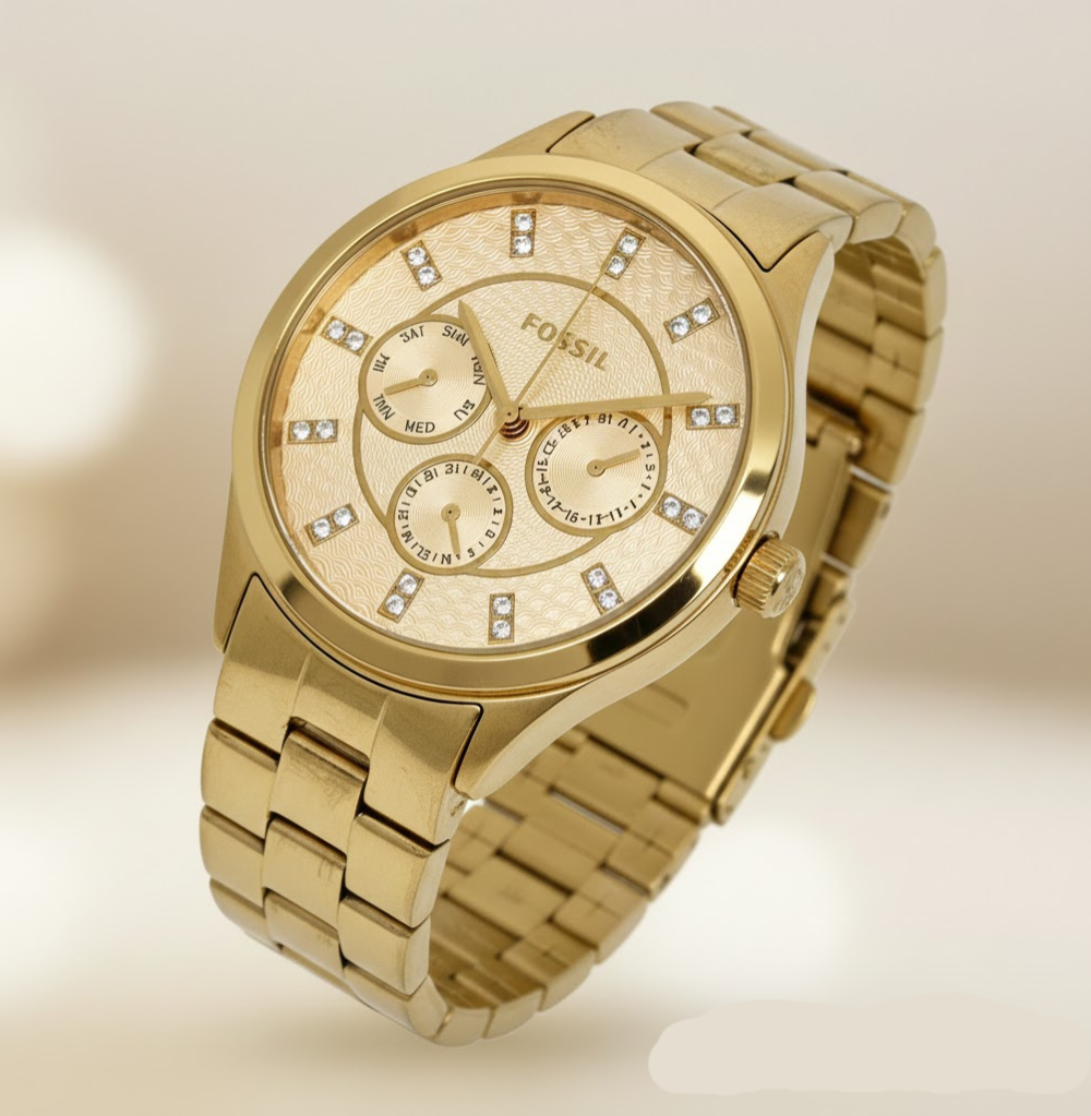 Fossil BQ1561 Women's Stainless Steel Analog Rose Gold Dial Genuine Watch GE207