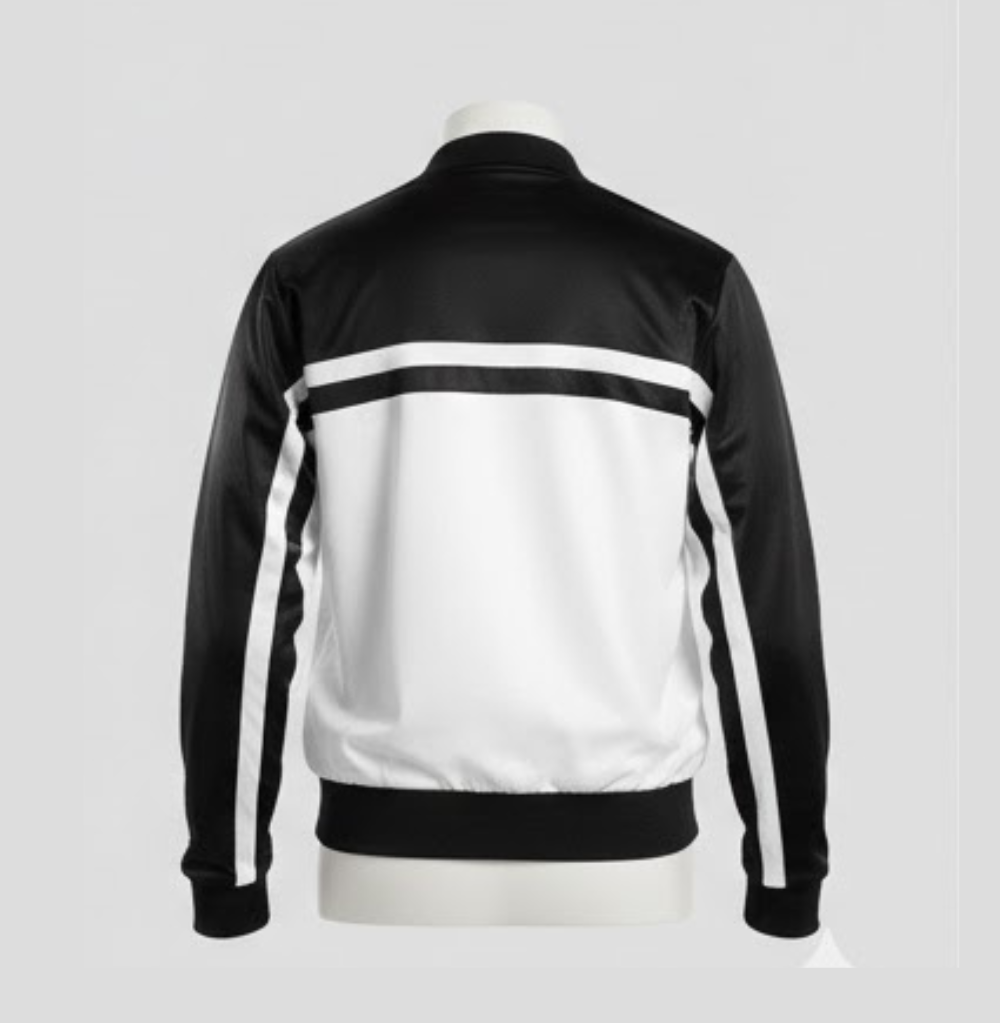 Balera Sporty Stripe Bomber Jacket White