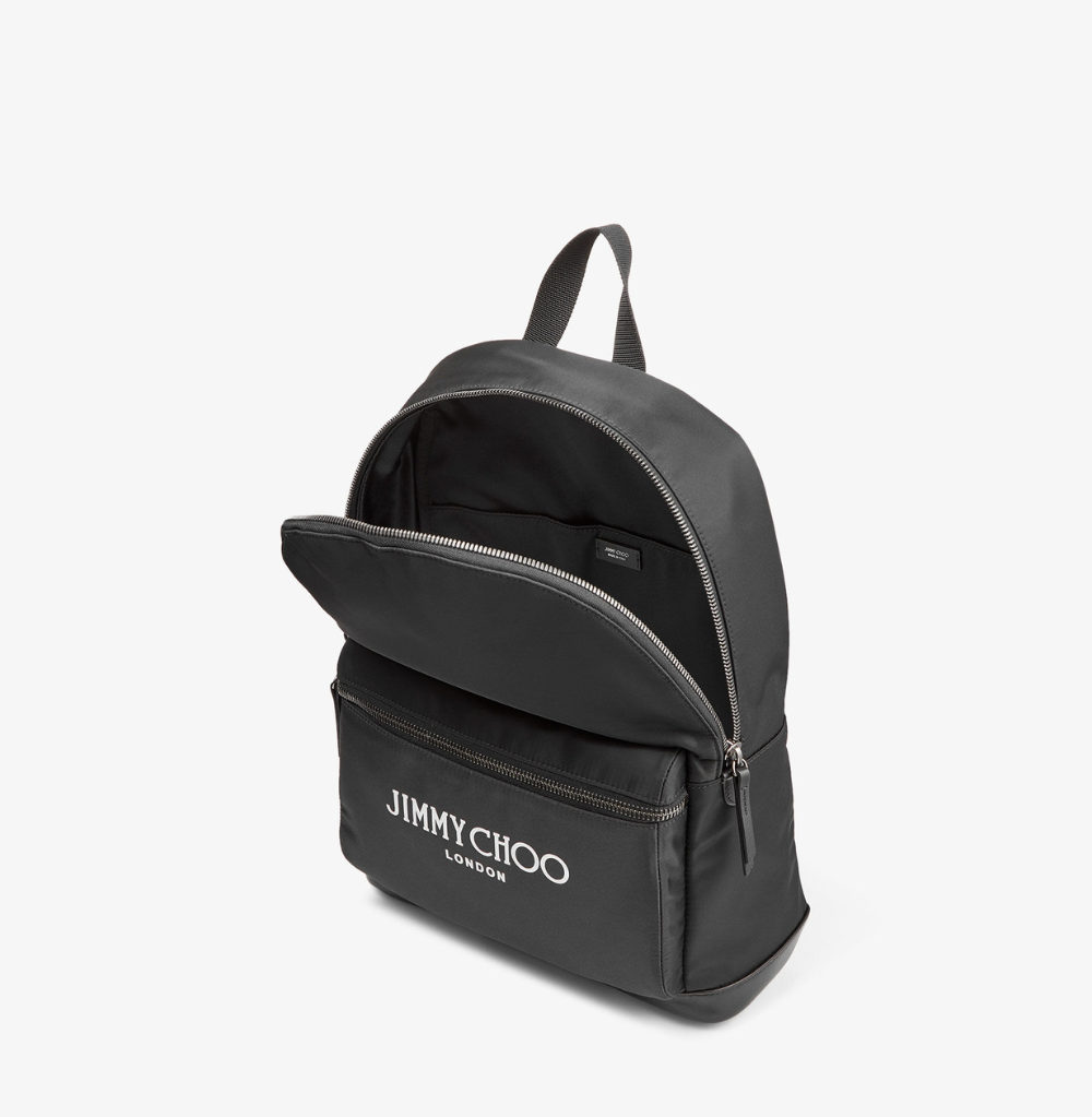 Jimmy Choo Wilmer Nylon W/Jimmy Black Backpack