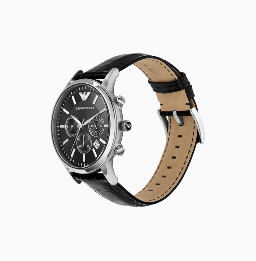 Emporio Armani Men's Leather Strap Chronograph Watch