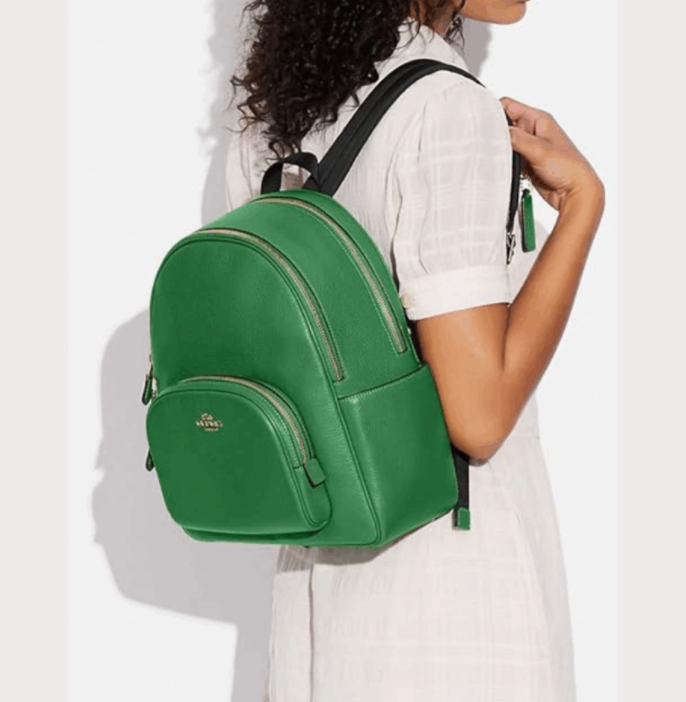 Coach Charter Backpack 24 In Signature Leather Green