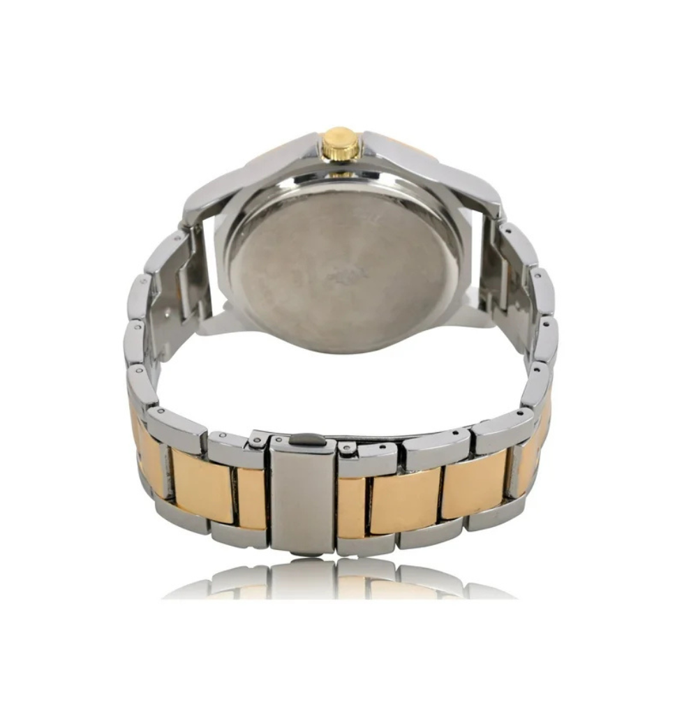 U.S. Polo Assn. Classic Watch in Gold and Silver-Tone with Black Dial