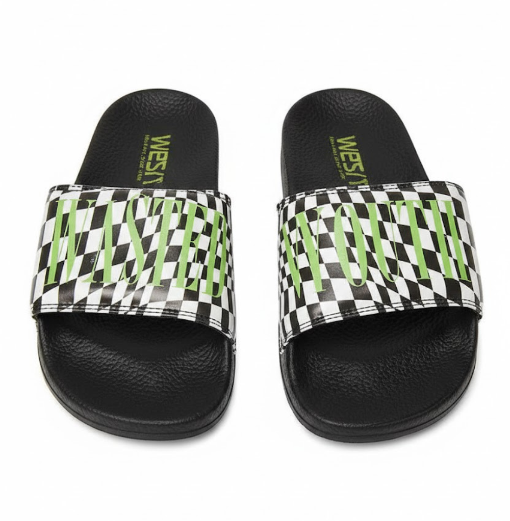 WeSC Men's Warped Checker Slide Sandal