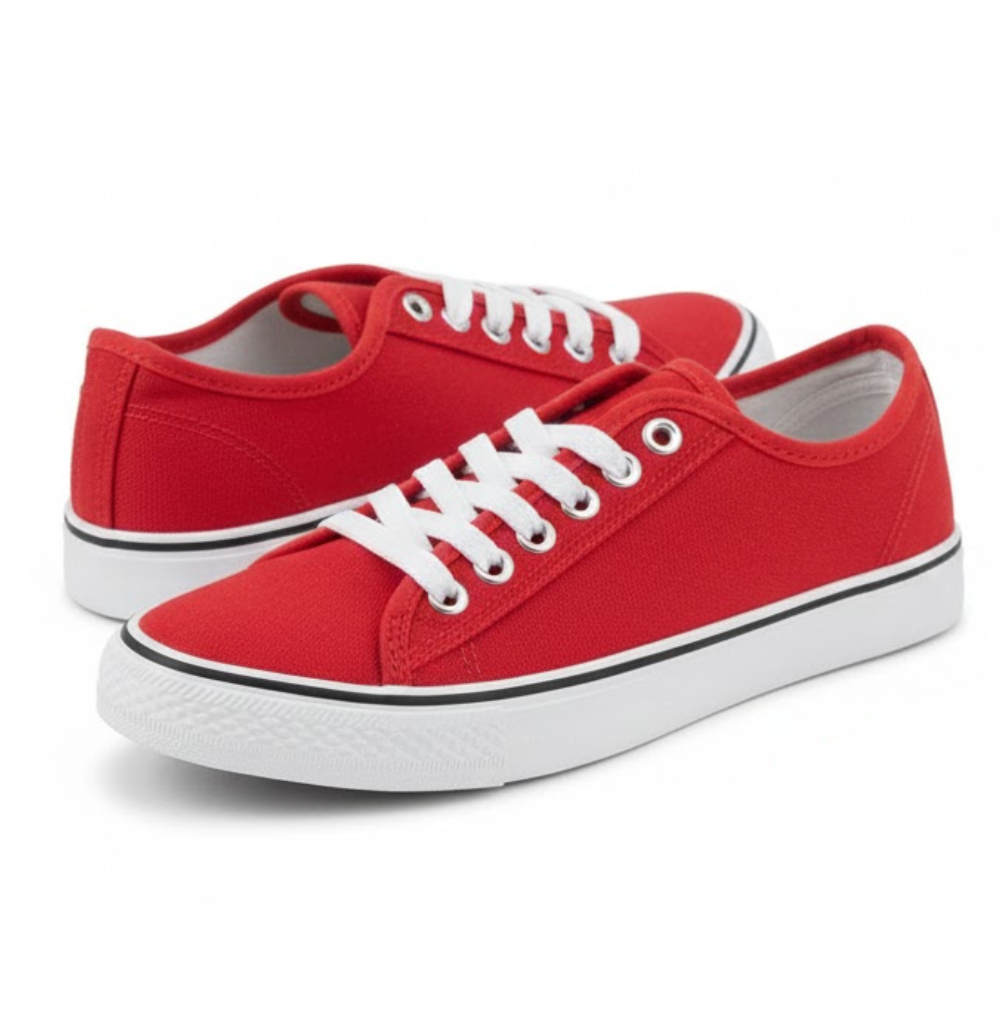 Balera Unisex Low-Top Canvas Sneakers Red
