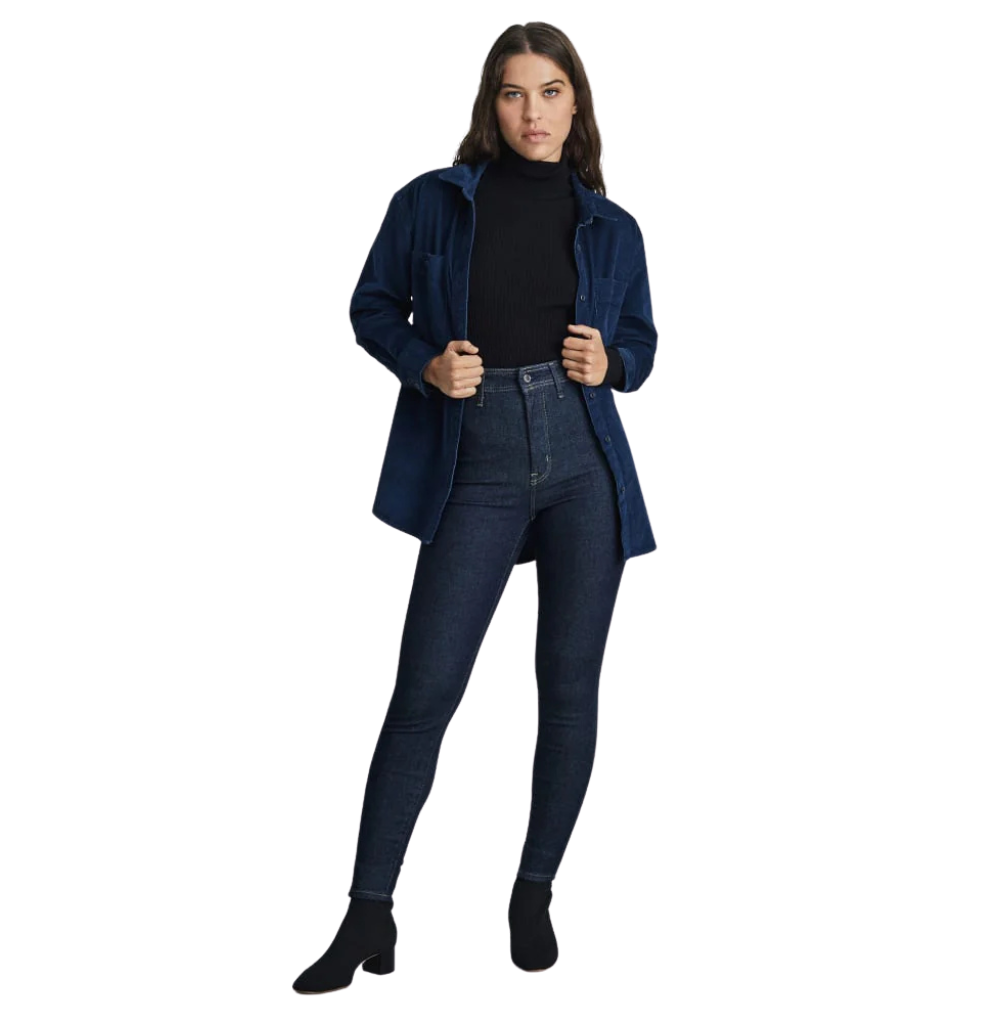 EVERLANE THE WAY-HIGH® CLEAN FRONT SKINNY JEAN, DARK INDIGO
