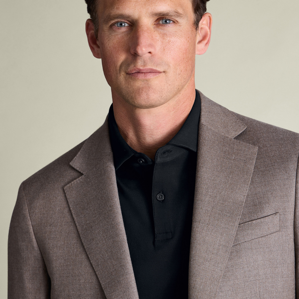 Charles Tyrwhitt Smart Pique Polo - Black