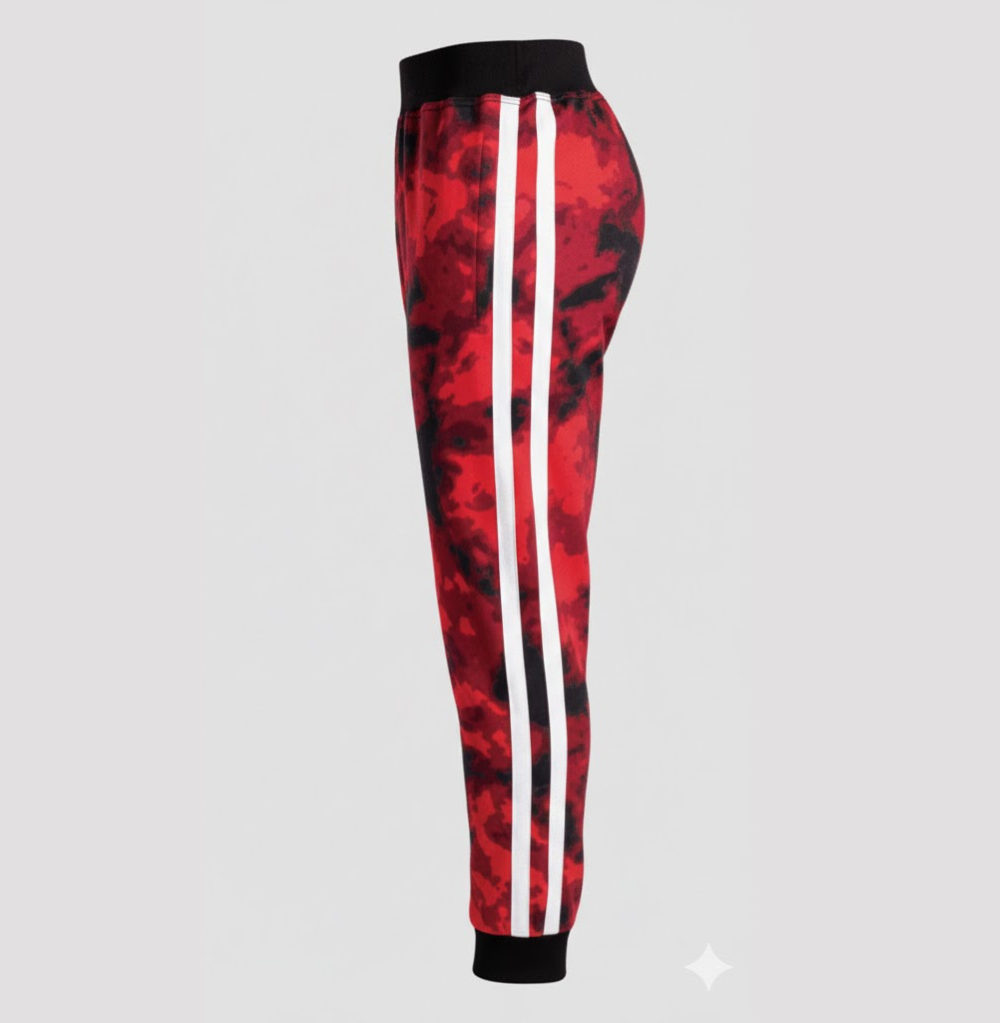 Balera Graphic Print Track Pants, Red