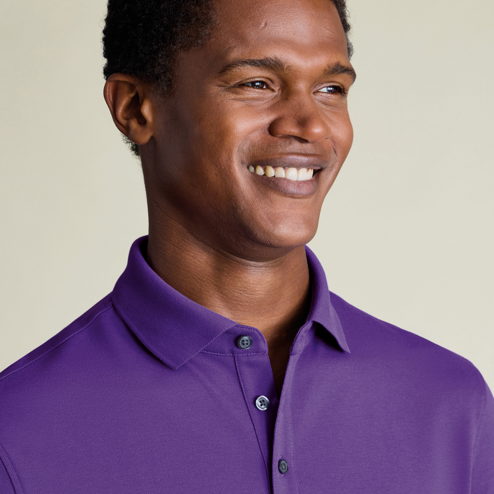 Charles Tyrwhitt Cotton Stretch Pique Polo - Purple