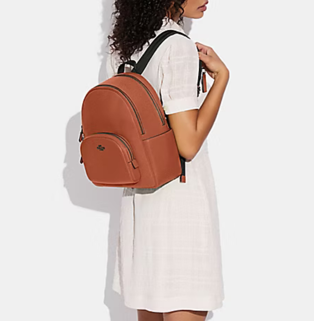 Coach Charter Backpack 24 In Signature Leather Terracotta