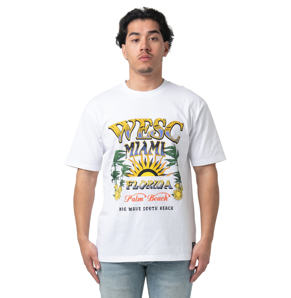 Wesc Mason SS Tee Wesc Miami Unisex Oversize Fit S/S Crewneck Tee White