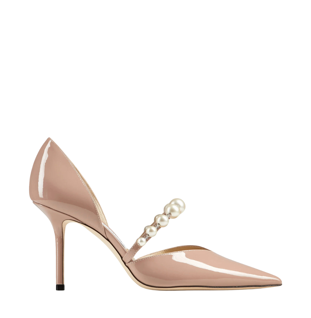 Jimmy Choo Aurelie 85 Ballet Pink/White