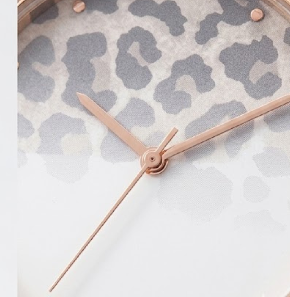 Rose Gold & Leopard Dial Watch