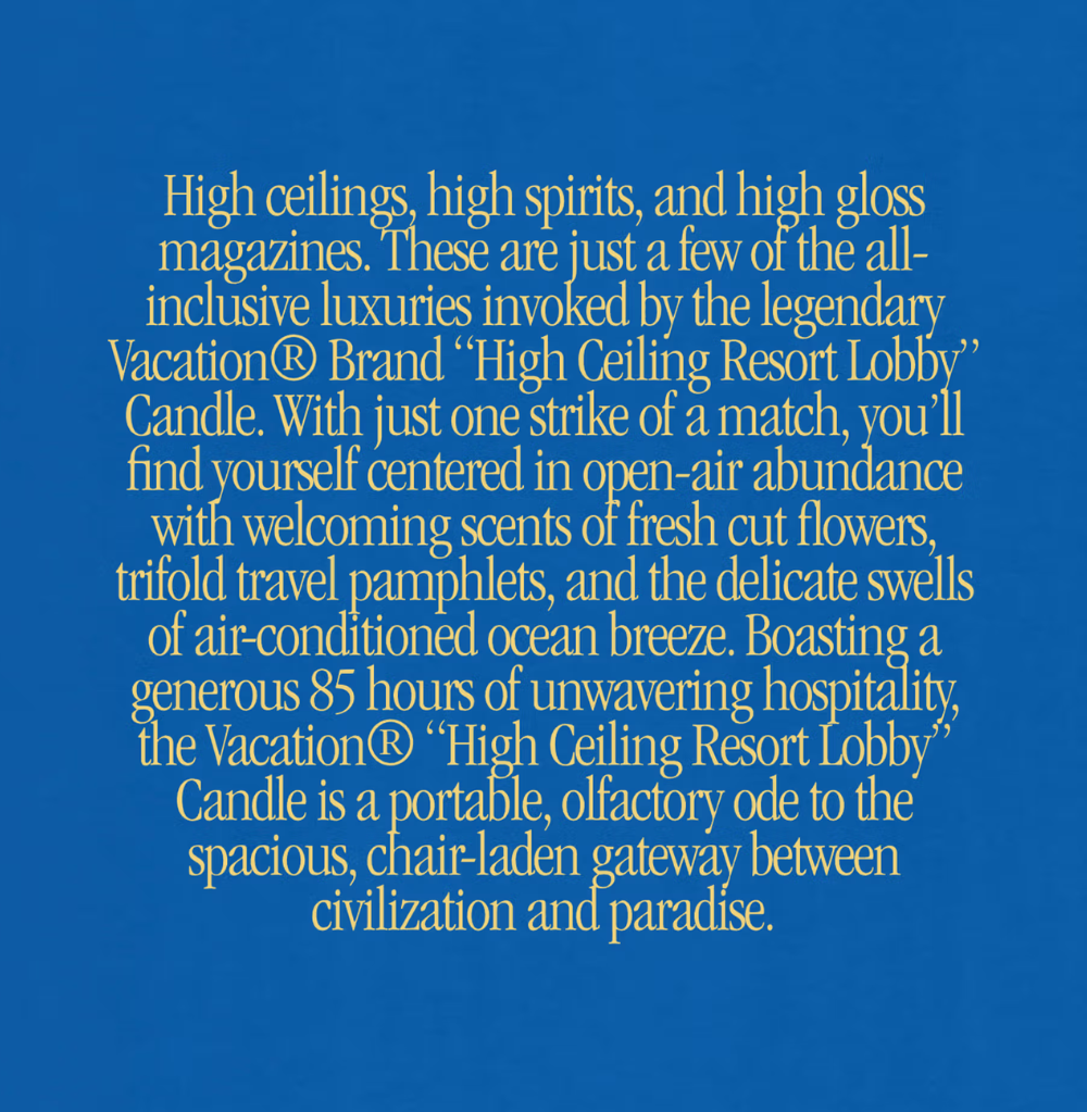 Vacation® High Ceiling Resort Lobby Luxury Scented Candle