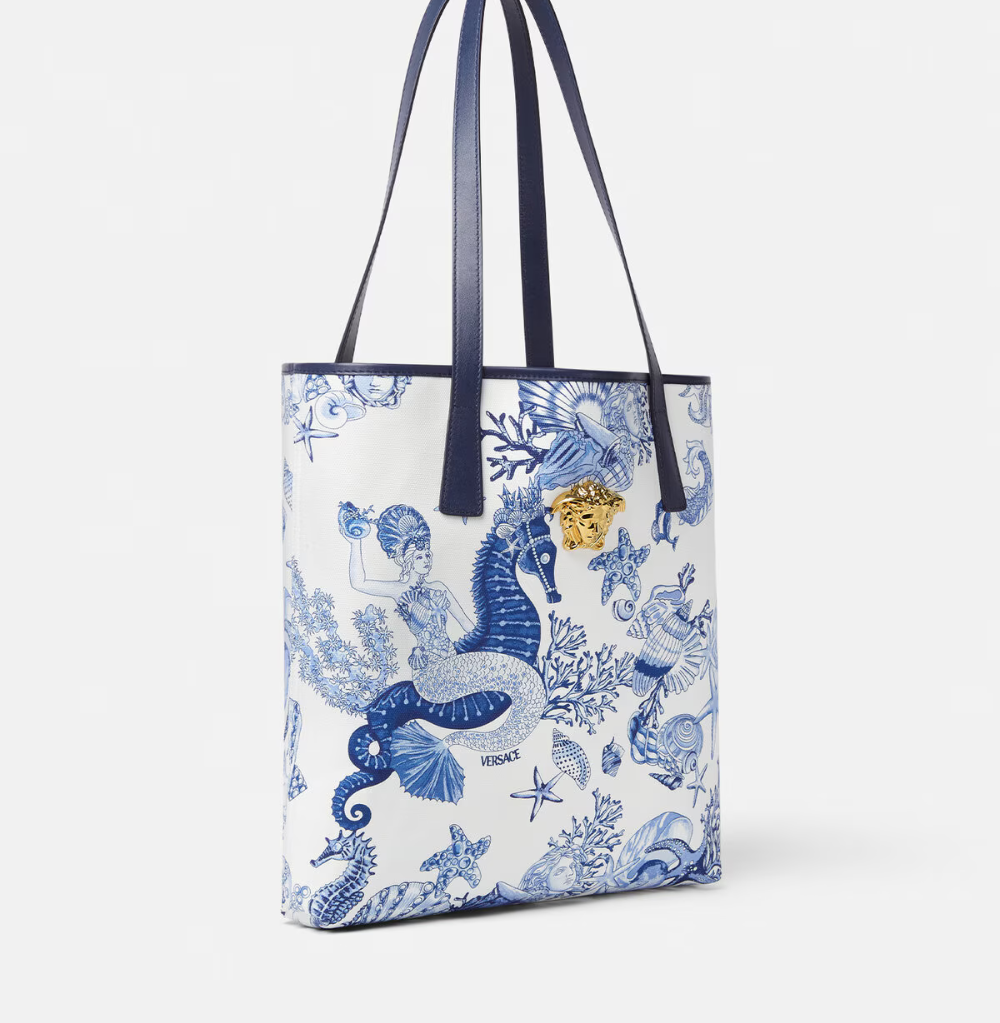 VERSACE CORAL THEATRE LA MEDUSA CANVAS TOTE BAG