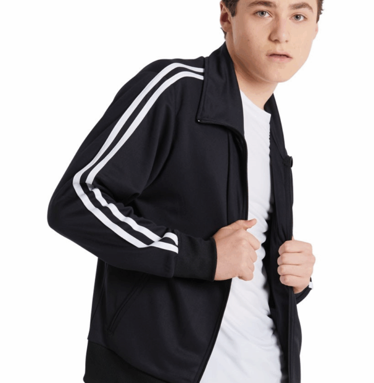 Balera Stripe Sleeve Track Jacket, Black