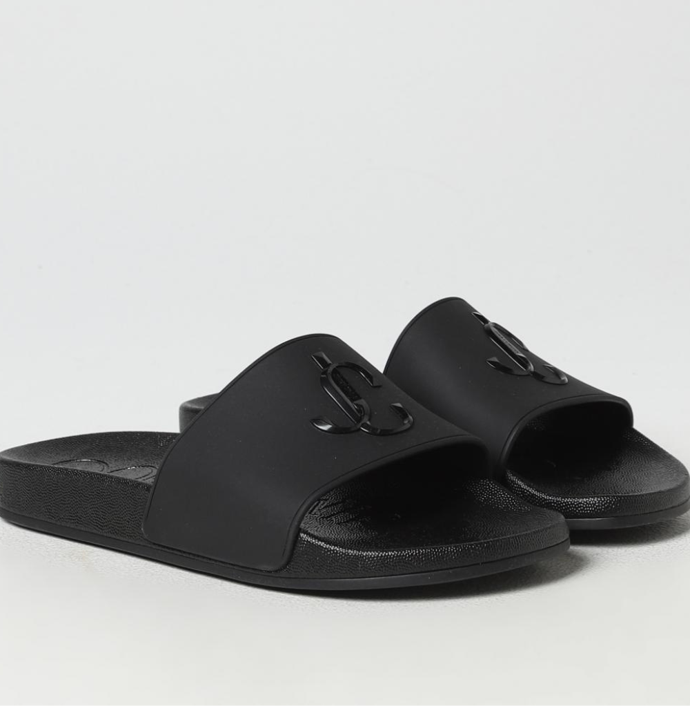 Jimmy Choo Port/M Black JC Logo Rubber