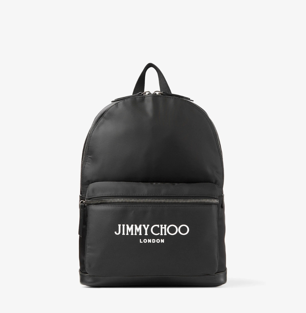 Jimmy Choo Wilmer Nylon W/Jimmy Black Backpack