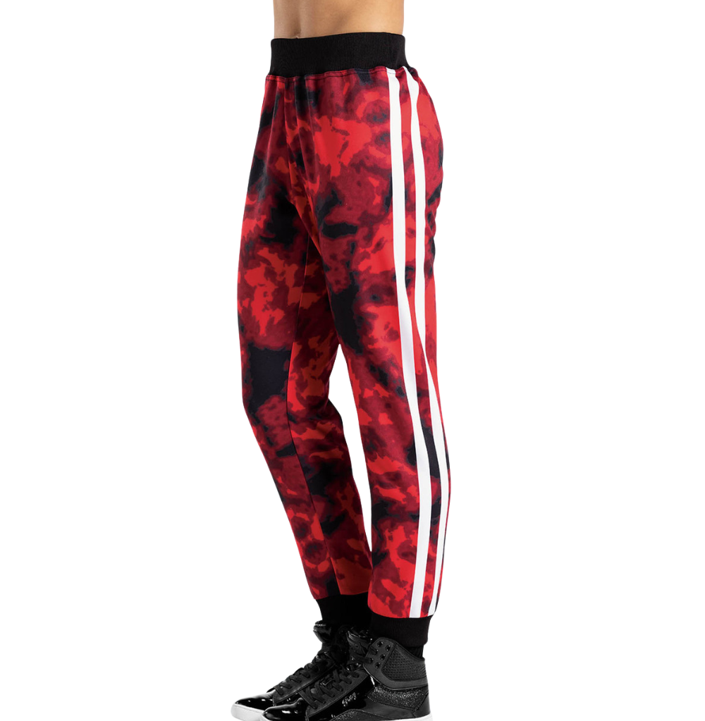 Balera Graphic Print Track Pants, Red