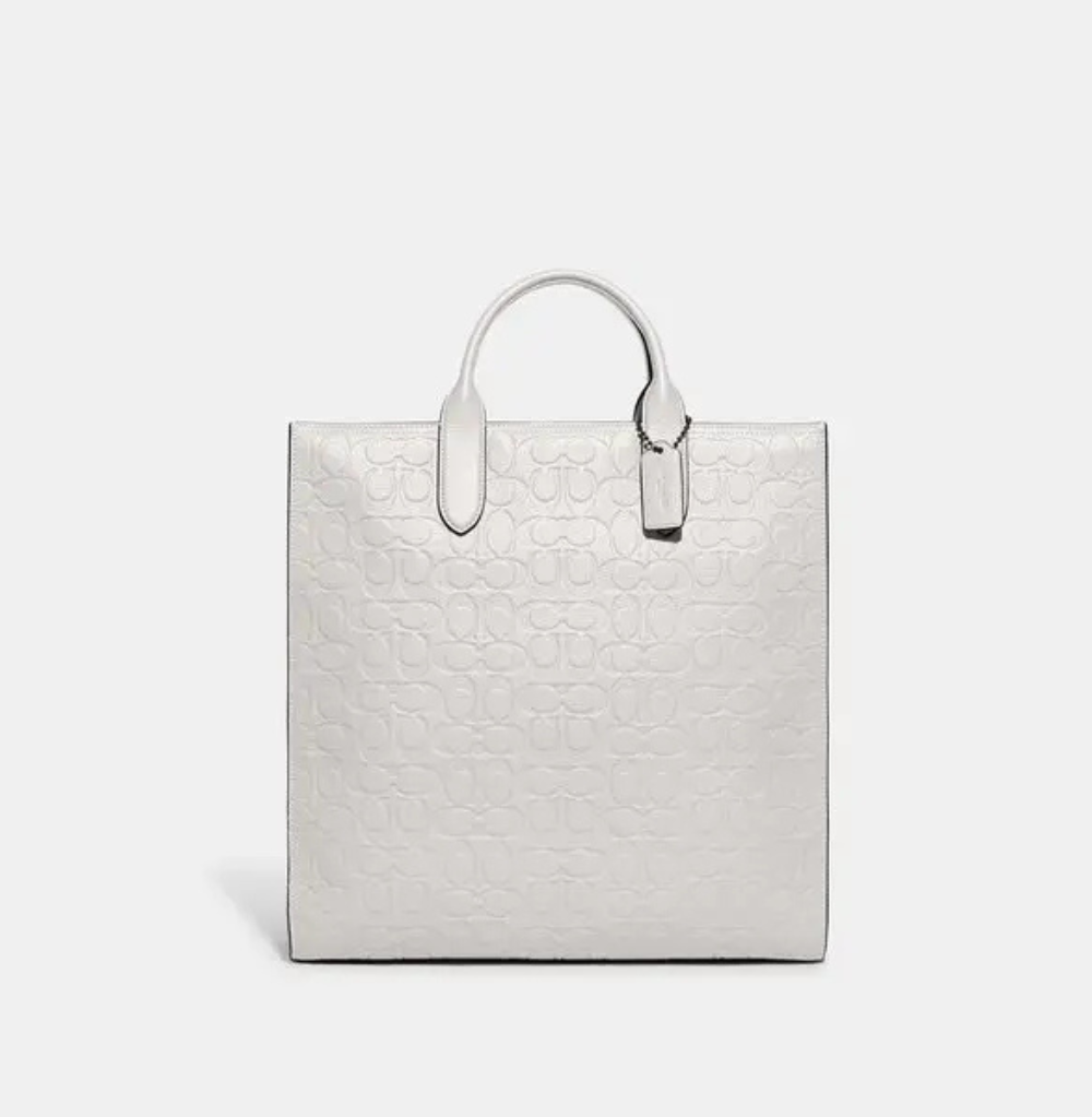 Coach Gotham Tall Tote In Signature Leather - Chalk