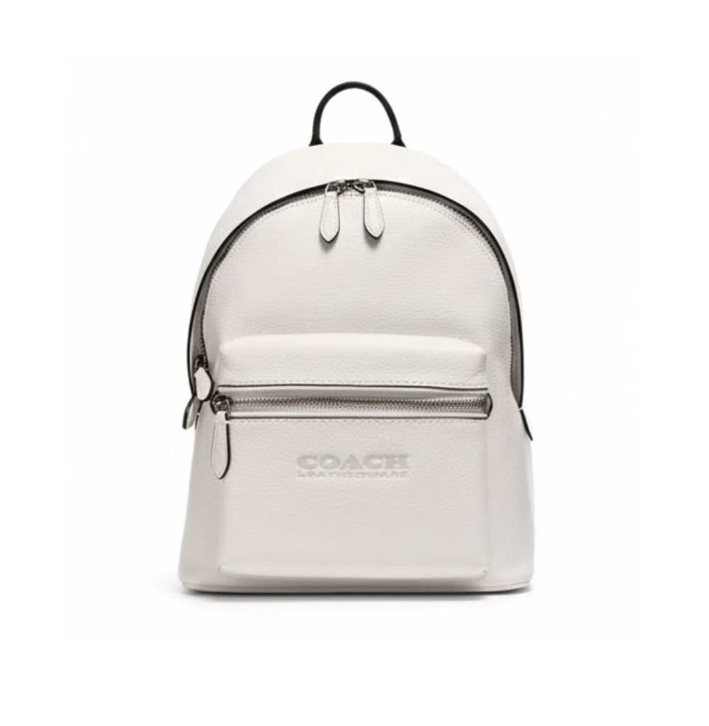 Coach Charter Backpack 24 In Signature Leather White