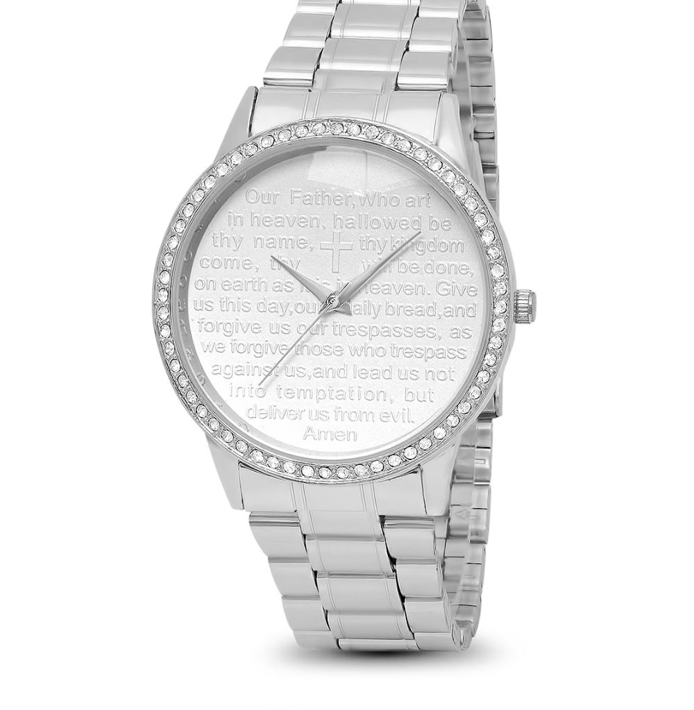Steel Time Men's Watch The Lords Prayer Silver Dial